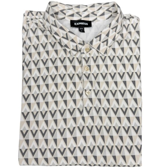 Express Other - EUC Men's‎ EXPRESS Geometric Print Polo Shirt Short Sleeve- Size XL